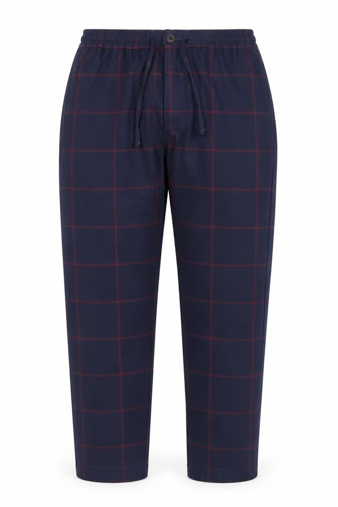 Topman Womens Blue Plaid Polyester Trousers  Size 32 in L32 in Regular Drawstring