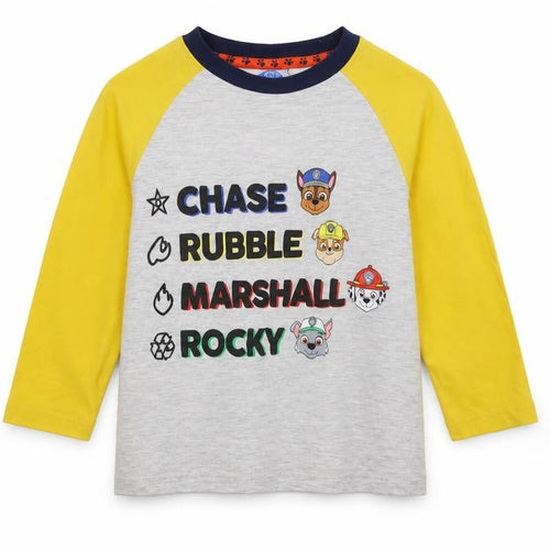 F&F Baby Grey Colourblock Cotton Basic T-Shirt Size 12-18 Months Crew Neck  - Paw Patrol