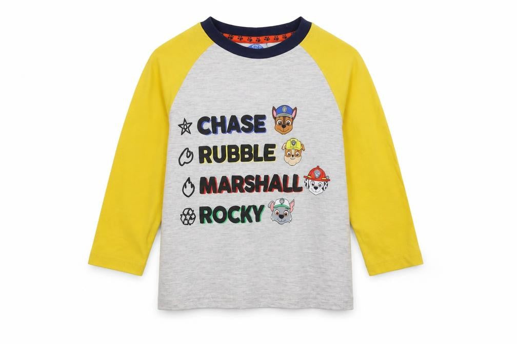 F&F Baby Grey Colourblock Cotton Basic T-Shirt Size 12-18 Months Crew Neck  - Paw Patrol