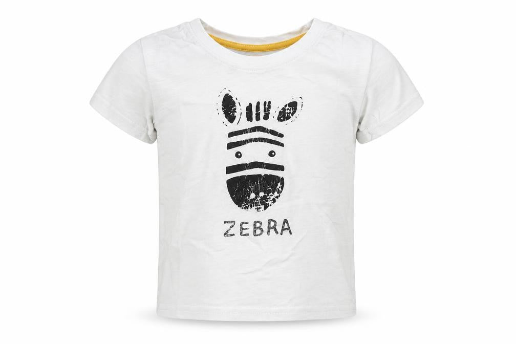 Primark Baby White  Cotton Basic T-Shirt Size 12-18 Months Crew Neck  - Zebra