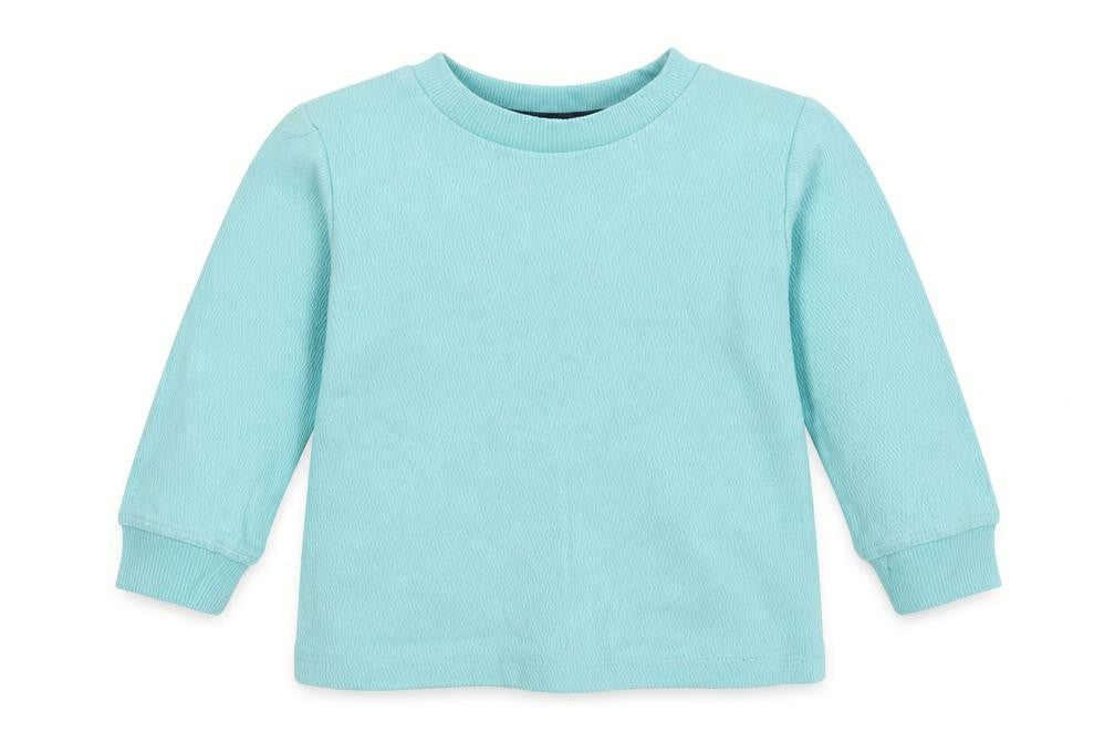 Front view of Dunnes Baby Green Cotton Basic Polo, size 9-12, Months Crew Neck