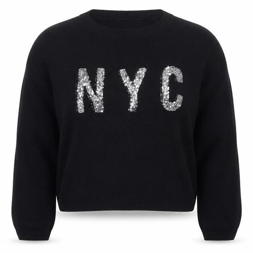 New Look Girls Black Crew Neck  Viscose Pullover Jumper Size 14-15 Years  Pullover - NYC