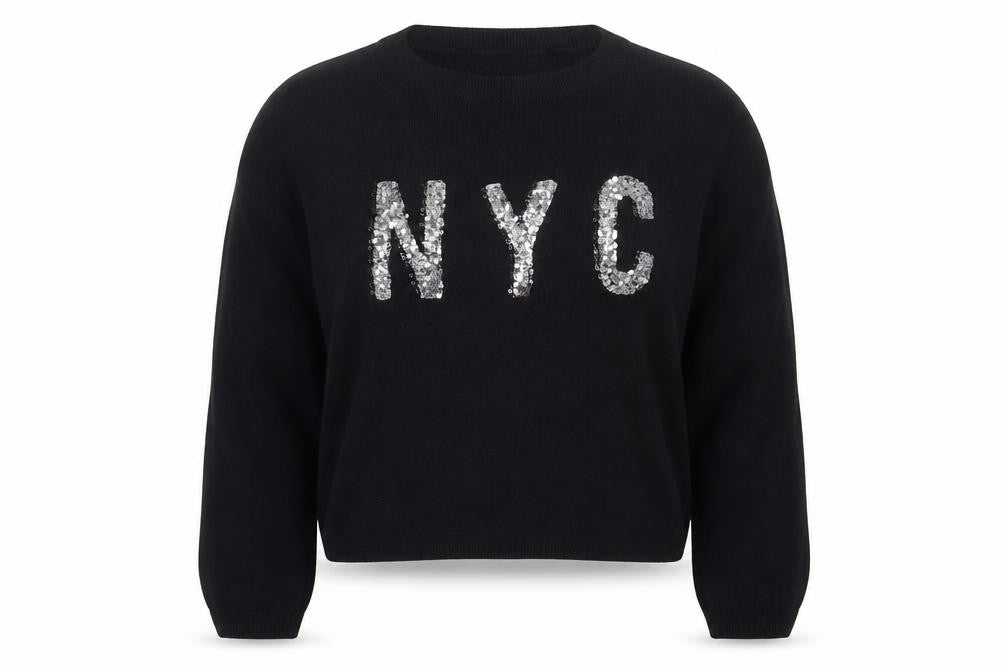 New Look Girls Black Crew Neck  Viscose Pullover Jumper Size 14-15 Years  Pullover - NYC