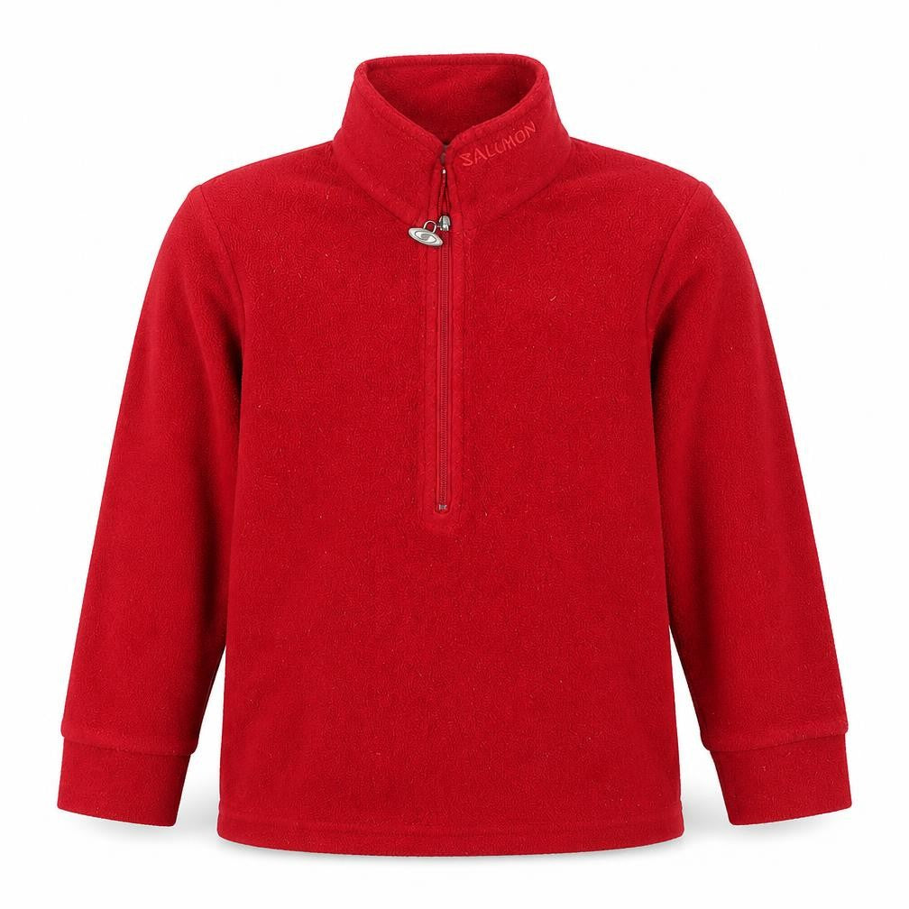 Front view of Salomon boys’ red jacket, size 2-3, years zip