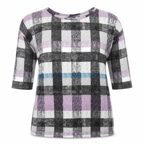 F&F Womens Purple Check Polyester Pullover Sweatshirt Size 12  Pullover