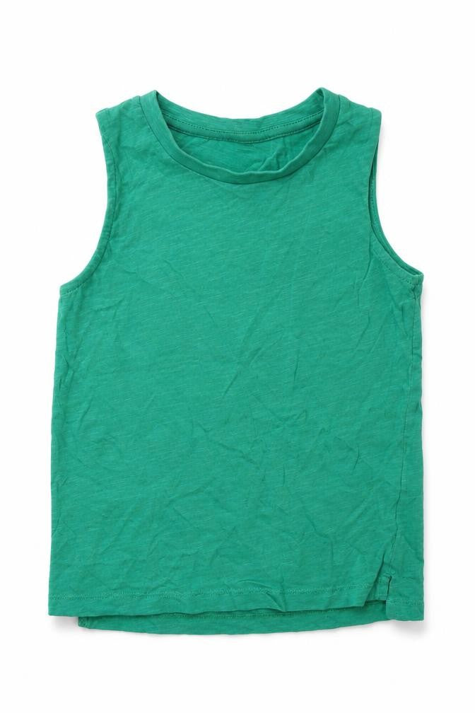 F&F Girls Green  Cotton Basic Tank Size 2-3 Years Crew Neck Pullover