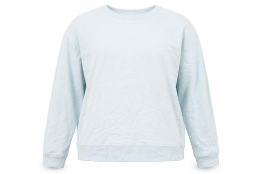 Front view of F&F women’s blue viscose pullover sweatshirt, size UK 10, pullover