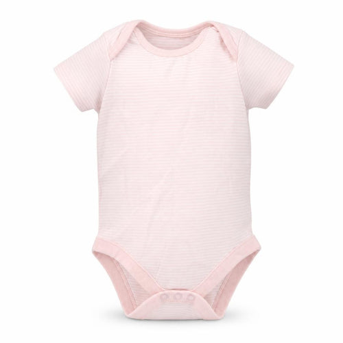 F&F Girls Pink Striped Cotton Leotard One-Piece Size 12-18 Months  Snap