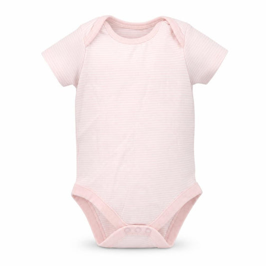 F&F Girls Pink Striped Cotton Leotard One-Piece Size 12-18 Months  Snap