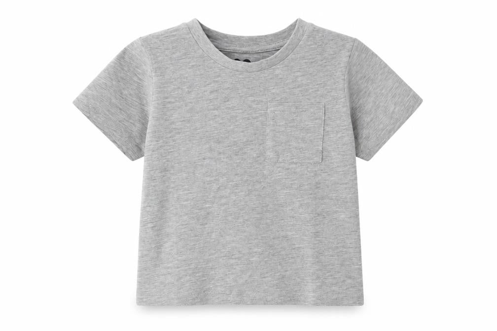 Very Baby Grey  Cotton Basic T-Shirt Size 18-24 Months Crew Neck