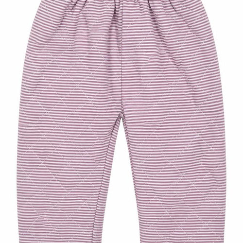 mamas & papas Girls Purple Striped Cotton Sweatpants Trousers Size 6-9 Months   - Pyjama Pants