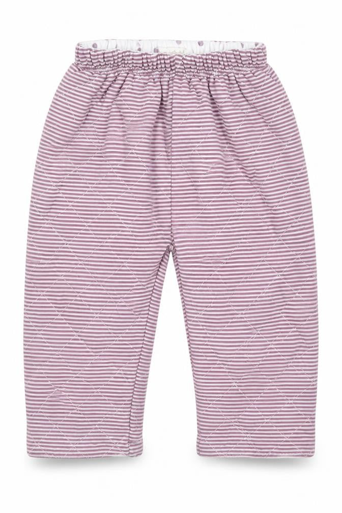 mamas & papas Girls Purple Striped Cotton Sweatpants Trousers Size 6-9 Months   - Pyjama Pants