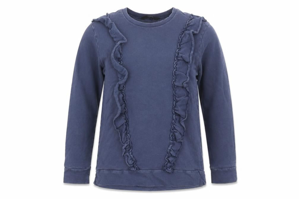 Front view of George girls’ blue cotton pullover sweatshirt, size 9-10, years pullover