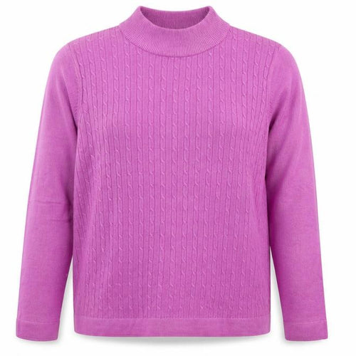 Bonmarché Womens Purple Mock Neck  Acrylic Pullover Jumper Size L