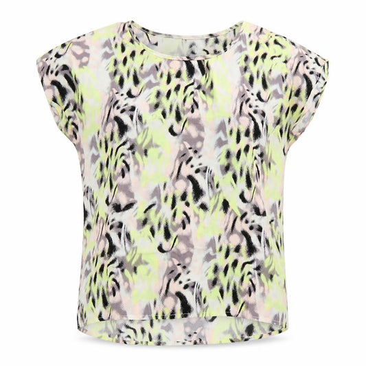 Front view of Vero Moda women’s multicoloured viscose basic blouse, size S, round neck
