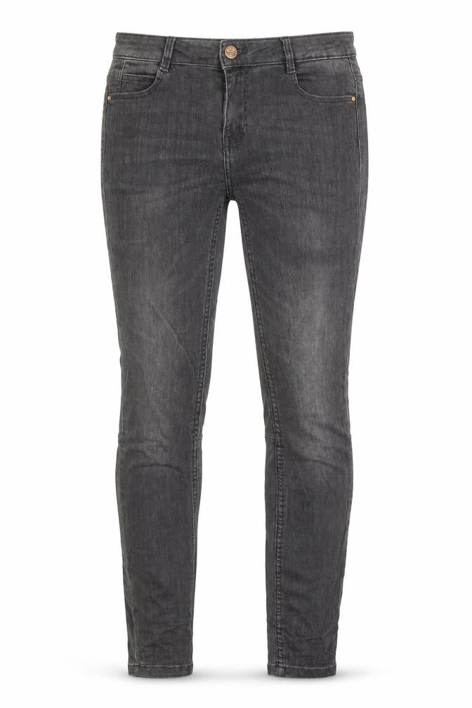 Front view of Zara women’s grey polyester jegging jeans, size UK 6, 29-inch leg regular button
