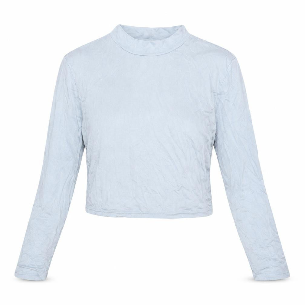 SheIn Womens Blue   Cropped T-Shirt Size L Round Neck