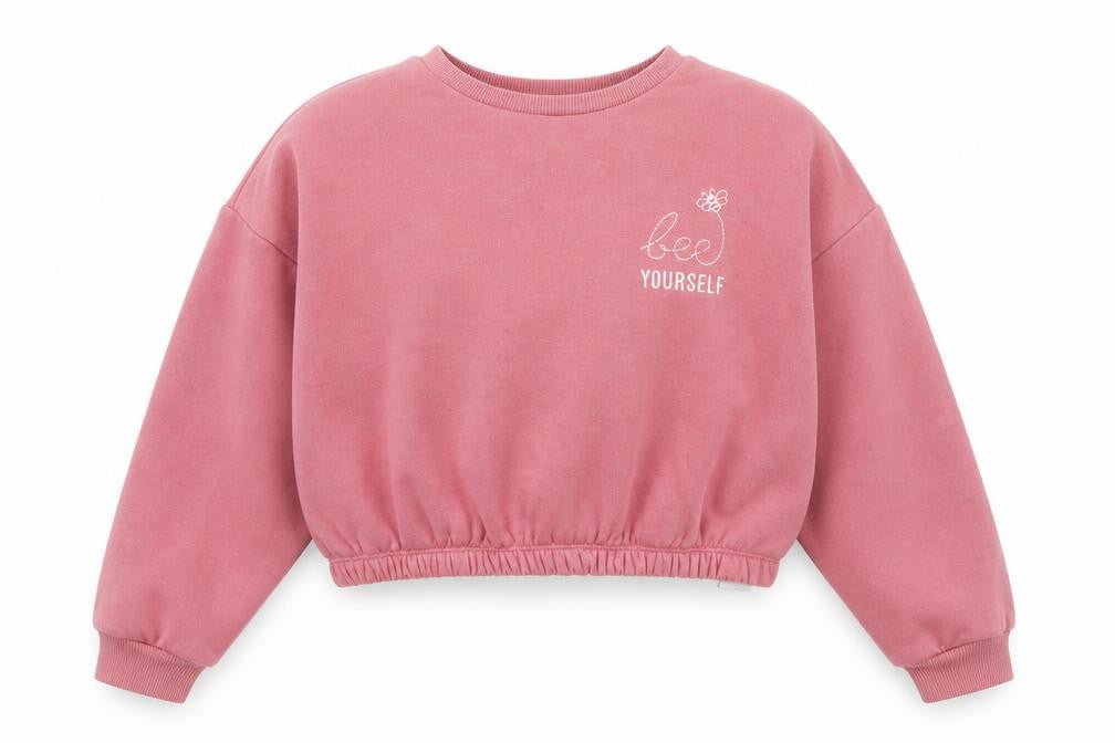 New Look Girls Pink  Cotton Pullover Sweatshirt Size 10-11 Years  Pullover - Bee yourself