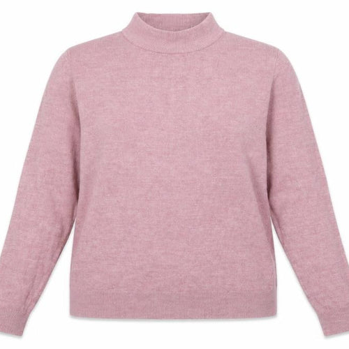Maine Womens Pink High Neck Argyle/Diamond Acrylic Pullover Jumper Size 16
