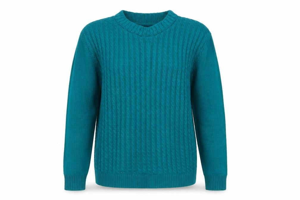 reflect knitwear Womens Green Crew Neck Geometric Acrylic Pullover Jumper Size M