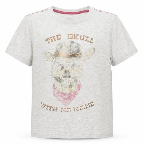 URBN DEPT Boys Grey  Cotton Basic T-Shirt Size 10 Years Crew Neck  - Skull
