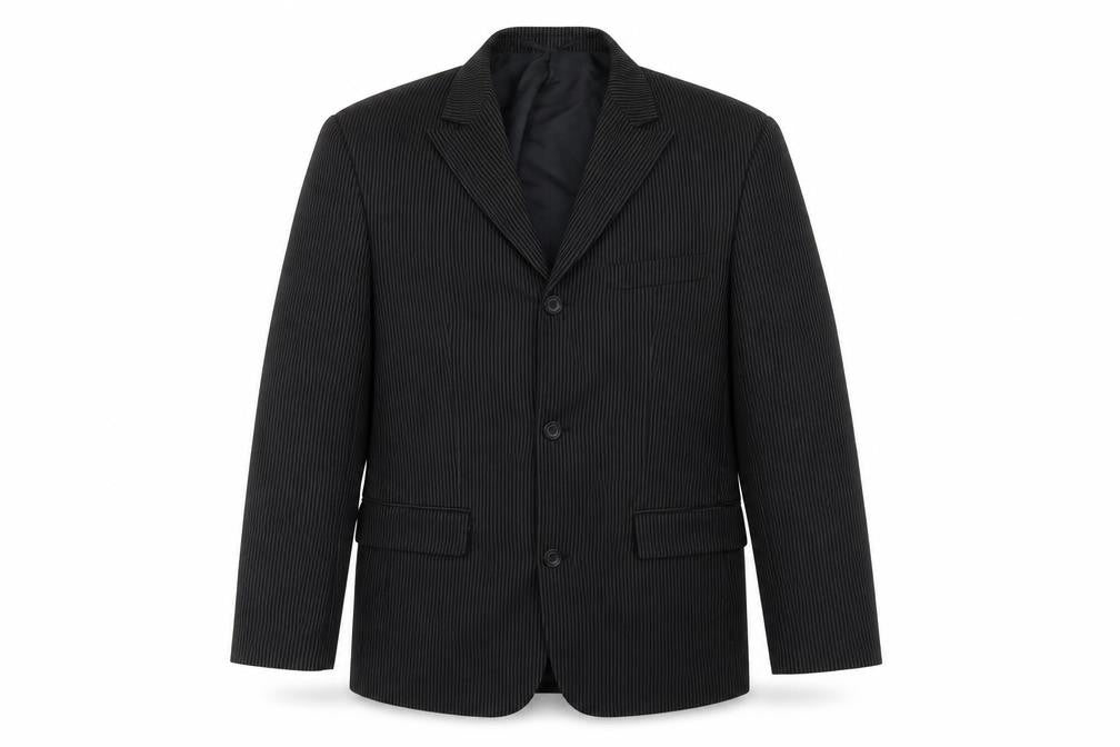 Willson Mens Black Striped Polyester Jacket Blazer Size 38