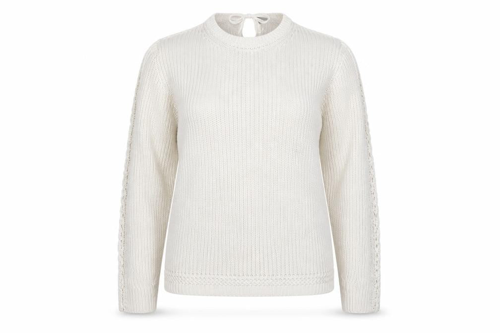 Marks and Spencer Womens White Round Neck  Cotton Pullover Jumper Size XL
