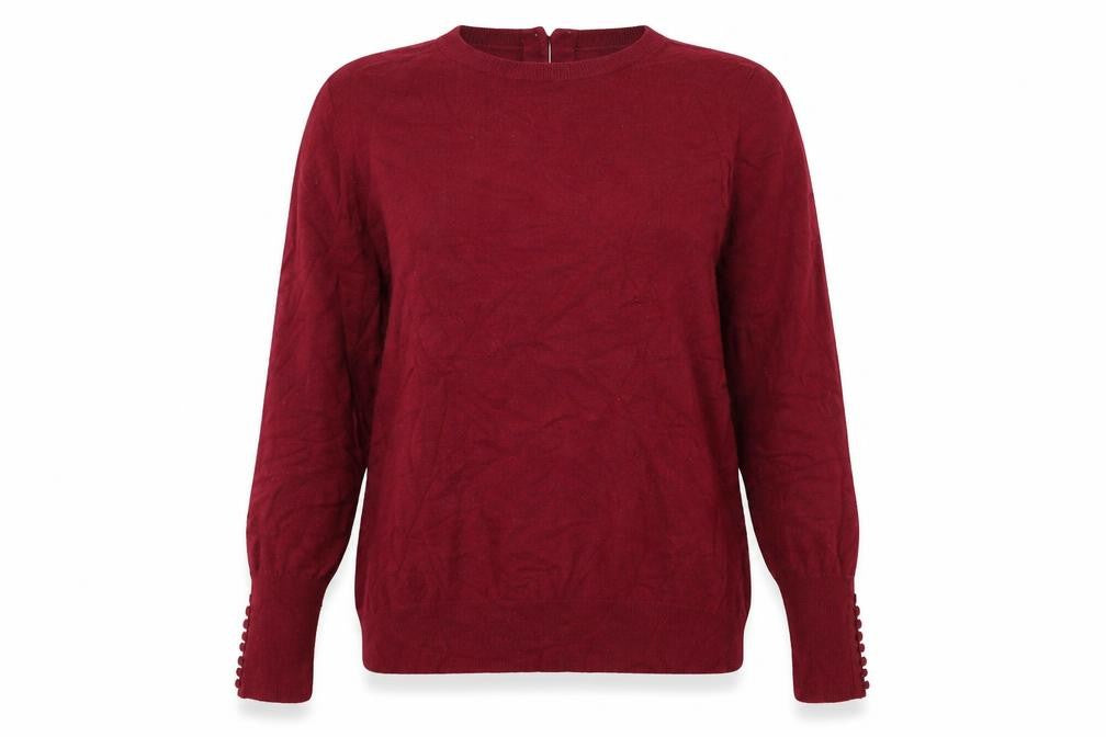 SAVIOR Womens Red Round Neck  Viscose Pullover Jumper Size M