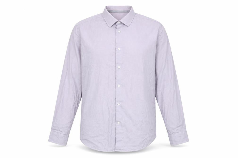 Next Mens Purple  Cotton  Button-Up Size 16.5 Collared Button