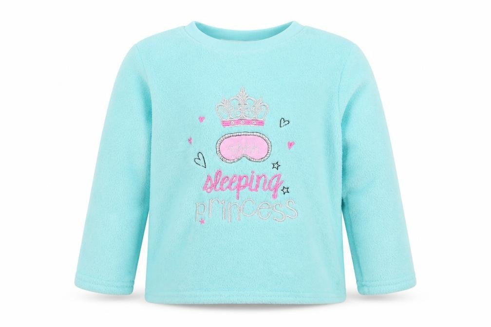 B&M Girls Blue Solid Polyester Top Pyjama Top Size 6-7 Years  Pullover - Sleeping Princess