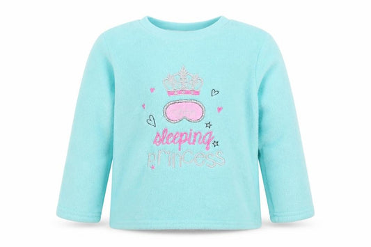 B&M Girls Blue Solid Polyester Top Pyjama Top Size 6-7 Years  Pullover - Sleeping Princess