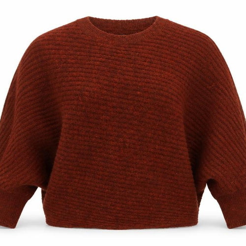 F&F Womens Brown Round Neck  Acrylic Pullover Jumper Size 12