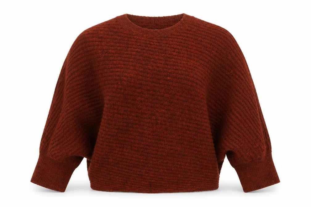 F&F Womens Brown Round Neck  Acrylic Pullover Jumper Size 12
