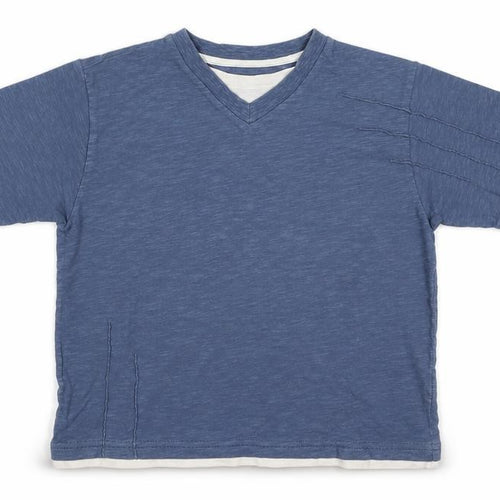 NEXT Boys Blue  Cotton Basic T-Shirt Size 5 Years V-Neck Pullover