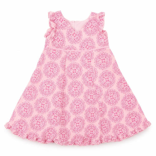 Mothercare Girls Pink Batik Polyester A-Line  Size 12-18 Months  V-Neck Button
