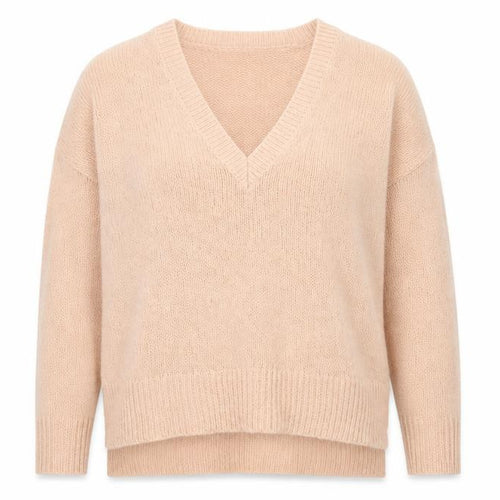 Brave Soul Womens Pink V-Neck  Acrylic Pullover Jumper Size XS