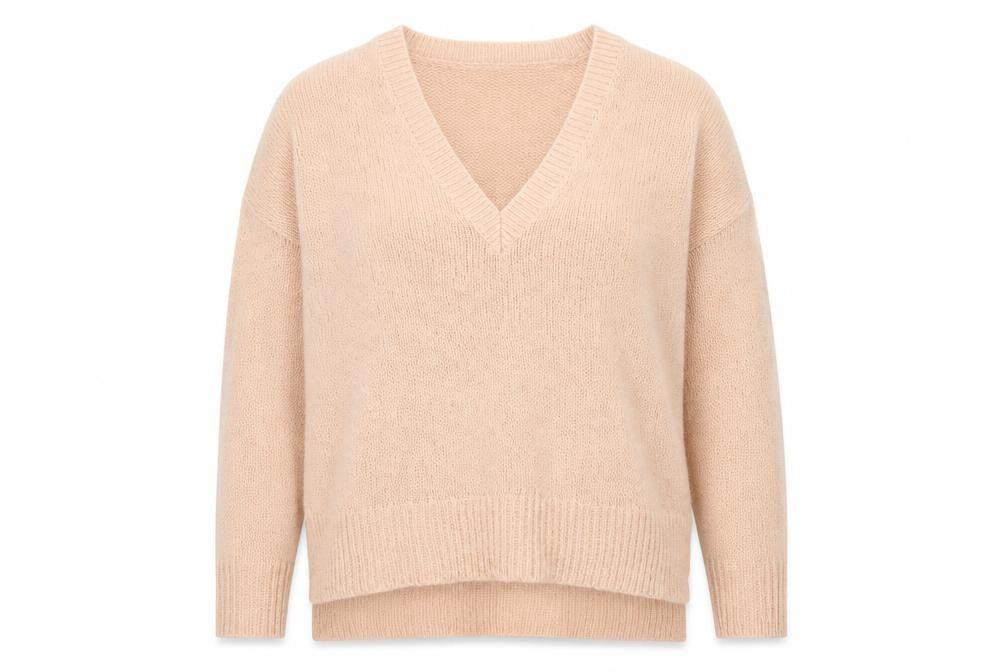 Brave Soul Womens Pink V-Neck  Acrylic Pullover Jumper Size XS
