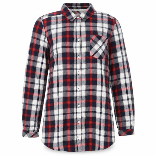 F&F Womens Blue Plaid Cotton Top Pyjama Top Size 6