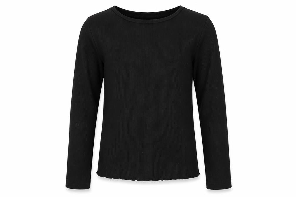 Angel Girls Black  Polyester Jersey Casual Size 3-4 Years Round Neck Pullover