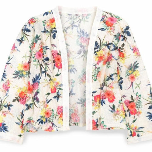 love it! Girls Ivory V-Neck Floral Polyester Cardigan Jumper Size 14-15 Years