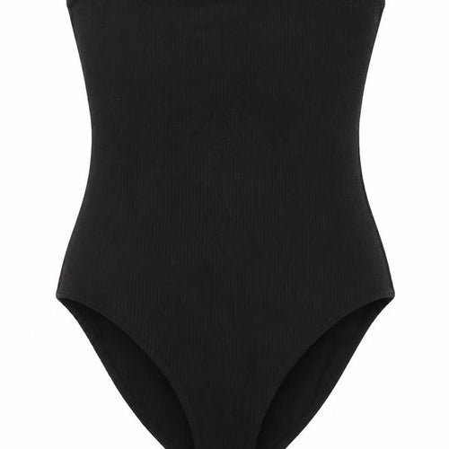 FOREVER 21 Womens Black  Polyester Bodysuit One-Piece Size S  Snap