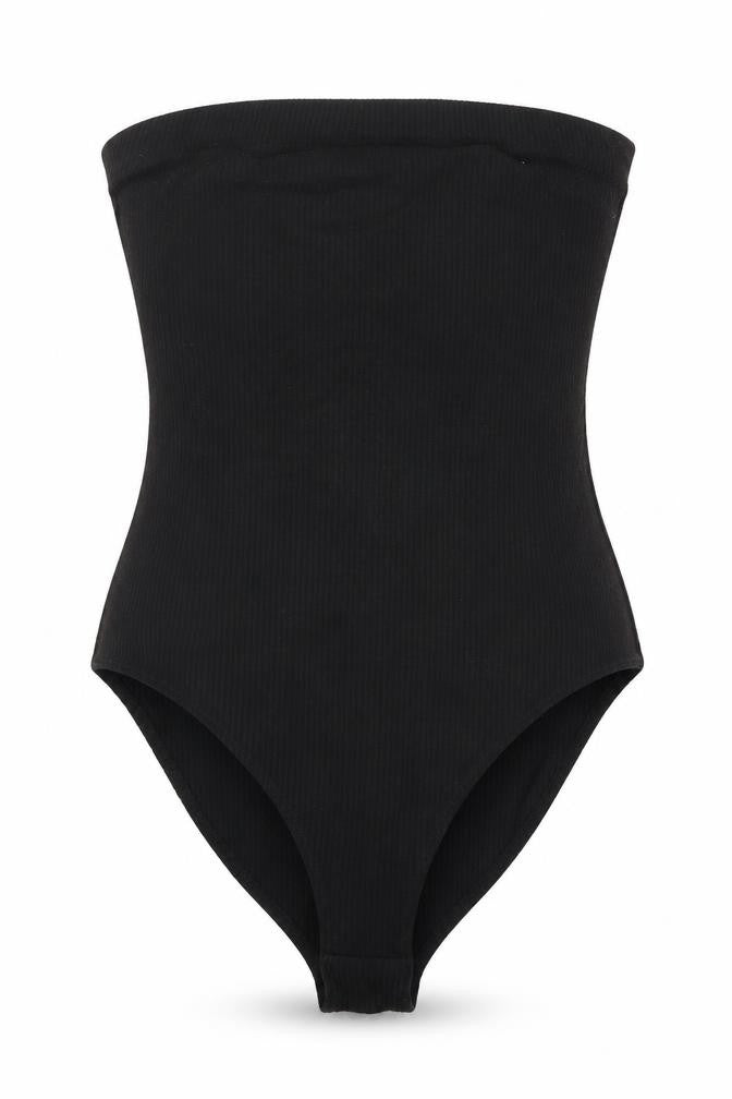 FOREVER 21 Womens Black  Polyester Bodysuit One-Piece Size S  Snap