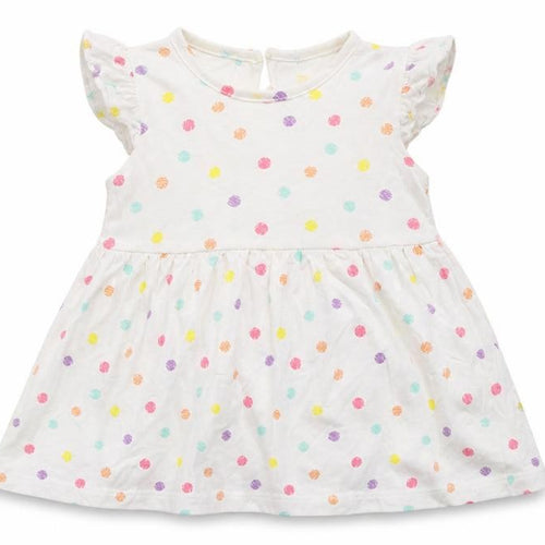 Matalan Girls Multicoloured Polka Dot Cotton A-Line  Size 9-12 Months  Round Neck Pullover