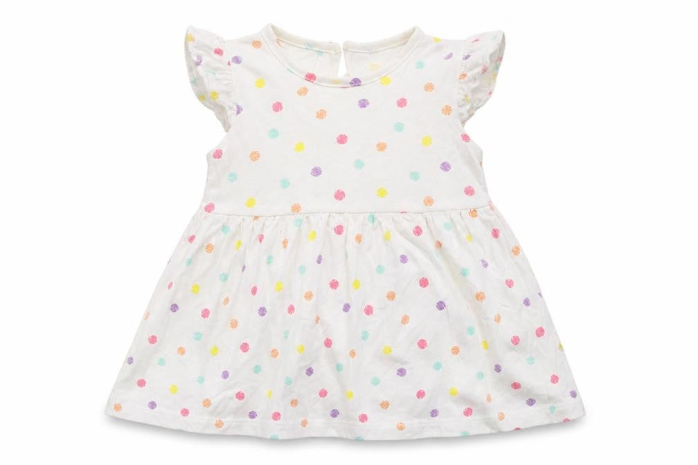 Matalan Girls Multicoloured Polka Dot Cotton A-Line  Size 9-12 Months  Round Neck Pullover