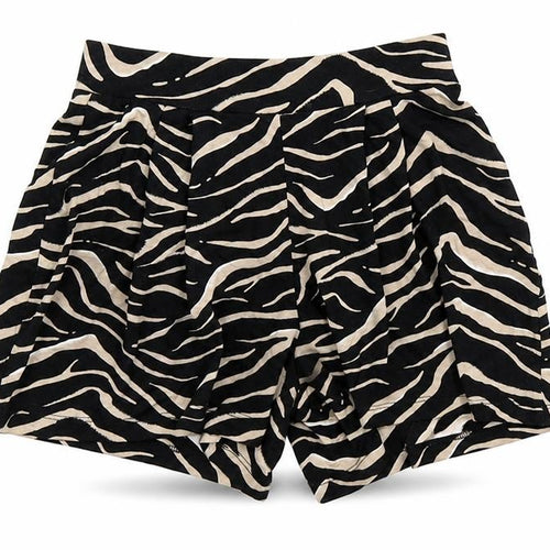 Peacocks Womens Black Animal Print Viscose Sailor Shorts Size 8  Regular Pull On