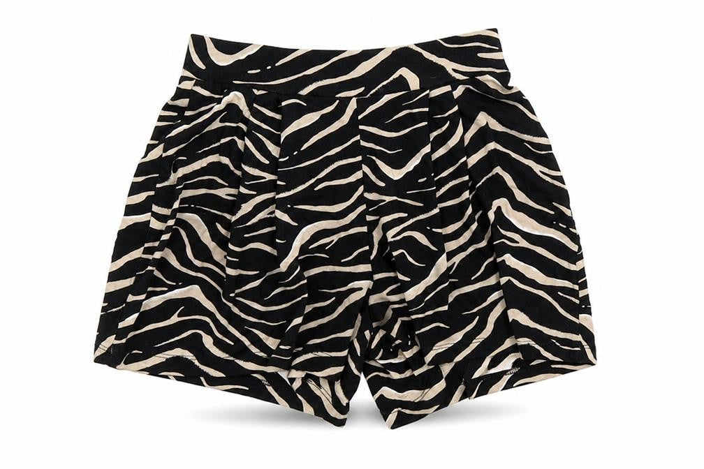 Peacocks Womens Black Animal Print Viscose Sailor Shorts Size 8  Regular Pull On