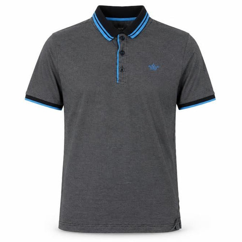 Urban Spirit Mens Grey Striped Cotton  Polo Size S Collared Button