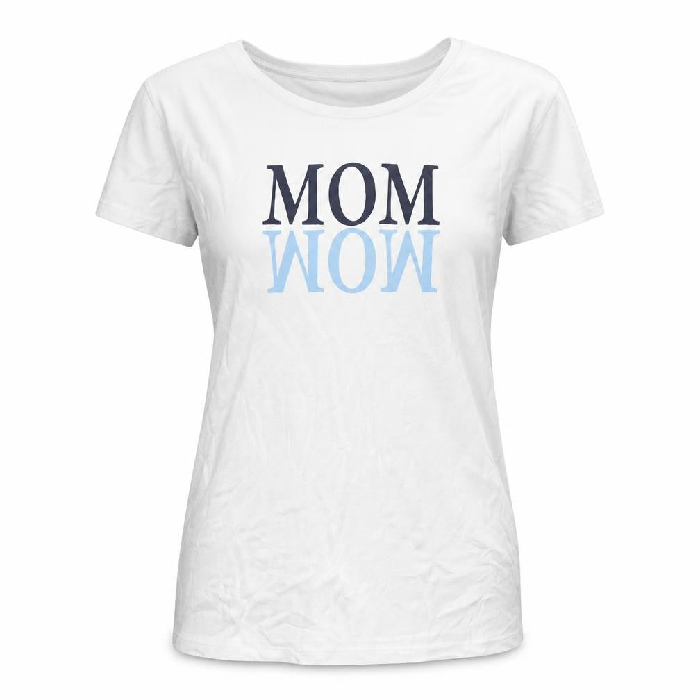 Front view of Neun Monate women’s white cotton basic t-shirt, size UK 14, crew neck - mom