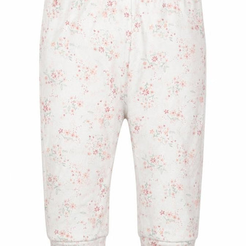 mamas & papas Girls White Floral Cotton Sweatpants Trousers Size 6-9 Months   - Pyjama Pants