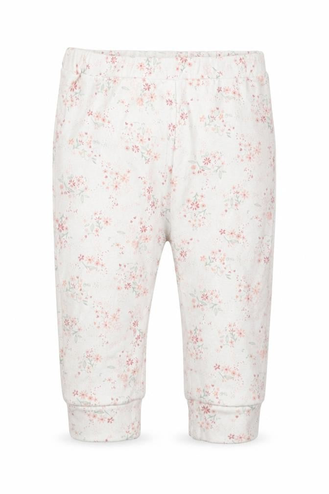 mamas & papas Girls White Floral Cotton Sweatpants Trousers Size 6-9 Months   - Pyjama Pants